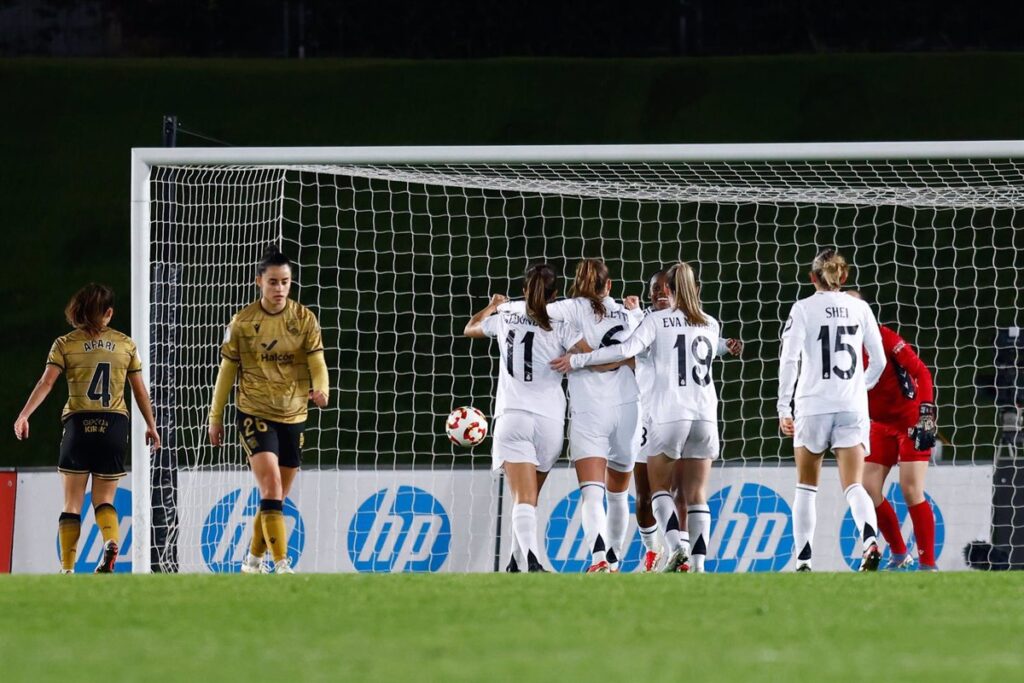 El Real Madrid se esfuerza ante la Real Sociedad para alcanzar las semifinales de la Copa de la Reina.