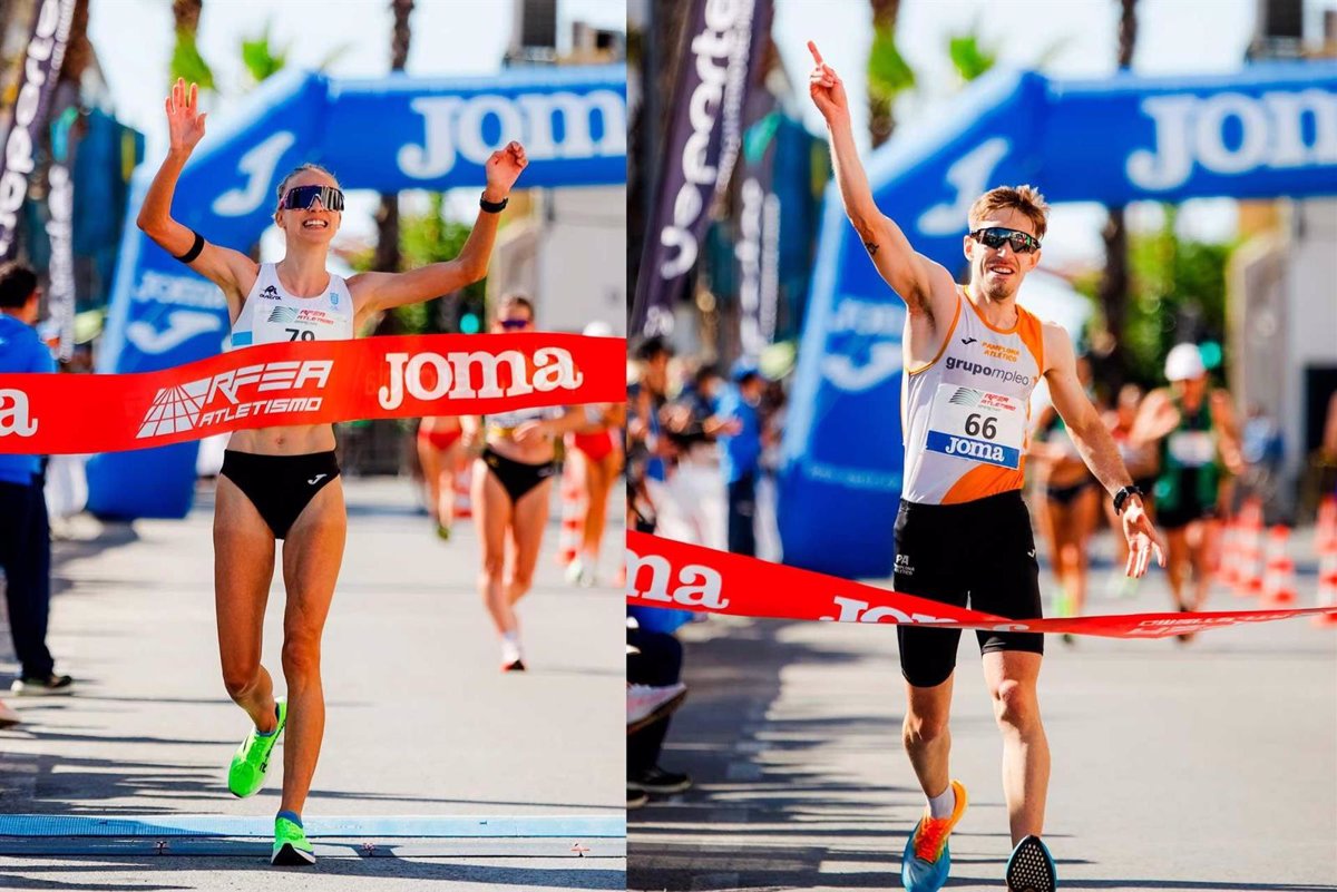Álvaro López y Antía Chamosa se coronan campeones de España en los 20 kilómetros de marcha