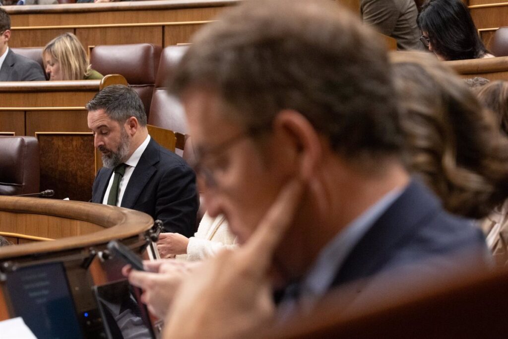 Abascal acusa a Feijóo de mentir al calificar su silencio sobre los aranceles de Trump como 'connivente'