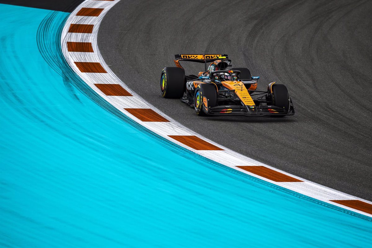 Norris gana en una lluvia de Miami con accidentes de Sainz y Alonso durante la carrera Sprint.