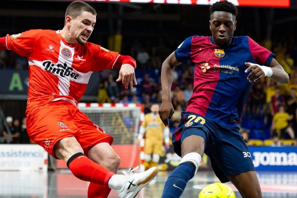 El Jimbee Cartagena se impone en el Palau Blaugrana y disputará el tercer partido por el título de Liga en casa.