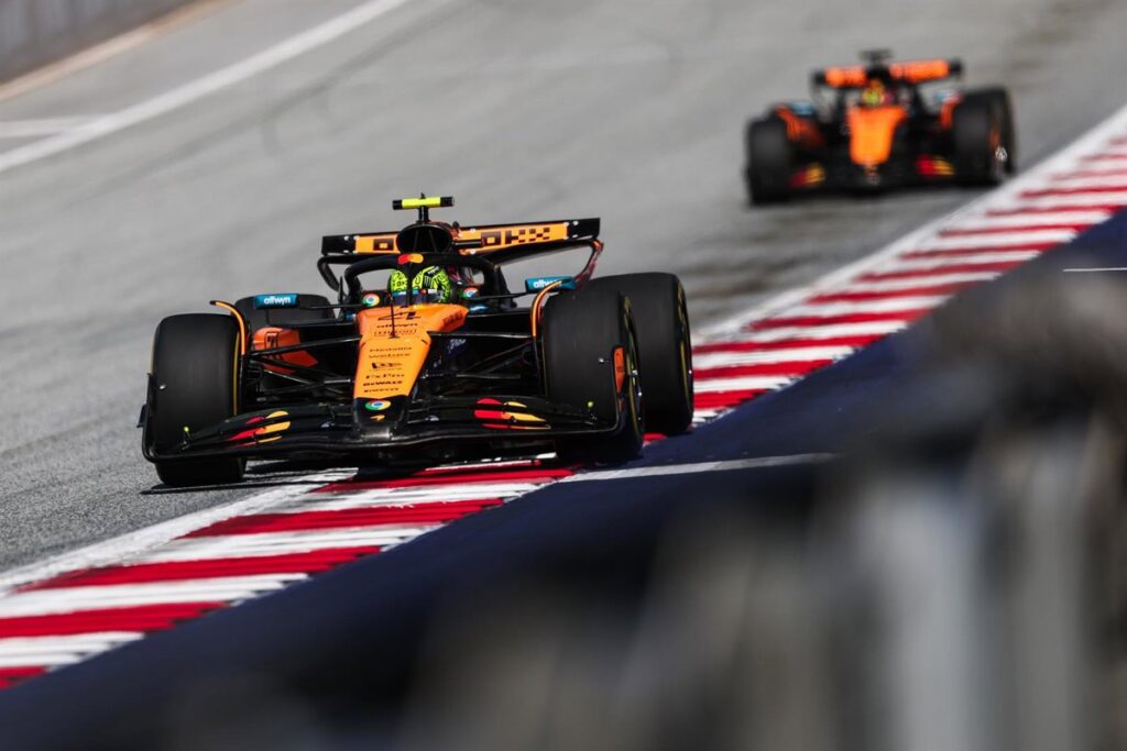 Norris encabeza el doblete de McLaren en el Red Bull Ring, mientras Fernando Alonso finaliza séptimo.