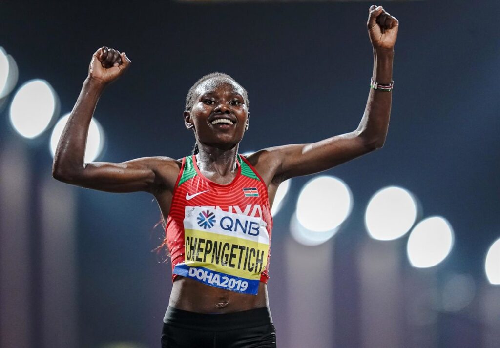 Chepngetich, la plusmarquista mundial de maratón, suspendida por dopaje.